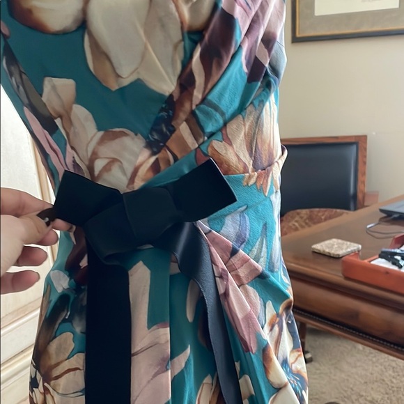 D&G by Dolce and Gabbana silk chiffon Blue Ruched Sheath Midi Dress for Cocktail - Picture 4 of 17